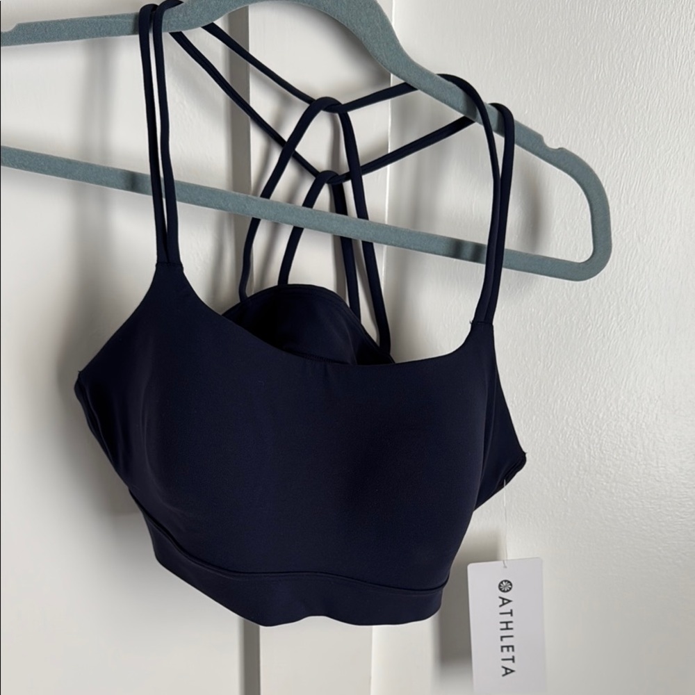 Athleta Black Cloud Light Strappy padded Sports Bra